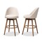 Baxton Studio Carra Beige Upholstered Walnut-Finished Wood Swivel Bar Stool, PK2 157-9651 - alternate 4